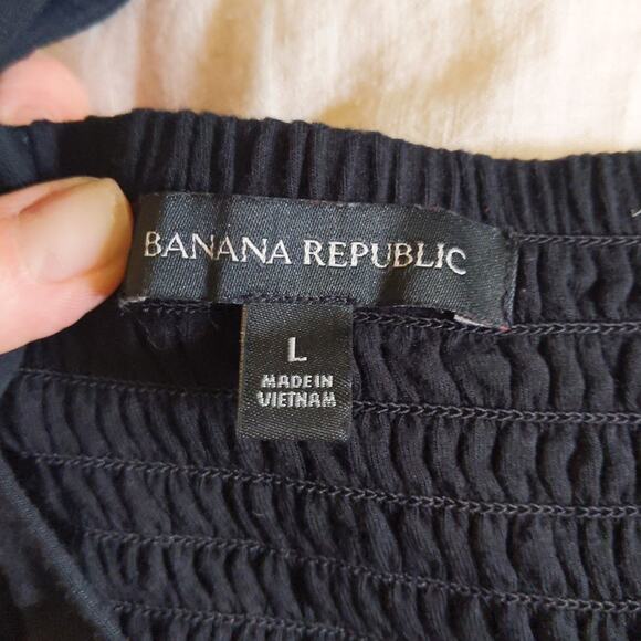 BANANA REPUBLIC Black Tiered Dress Tank Sleeveless Modal Soft Size L Large - Picture 4 of 8